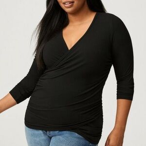 Torrid Black Wrap Top size 5